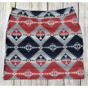 Crazy Train Aztec Pattern Mini Skirt Size‎ 2X Stretch  Southwestern Bodycon NWT